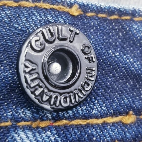 CULT OF INDIVIDUALITY JEANS Trysten Bootcut Button Fly Distressed W36 L34 - Picture 9 of 11